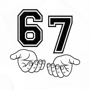 Meme engraçado Six Seven PNG SVG, humor de mídia social, humor viral da Internet, tendência 67, download digital imagem 8