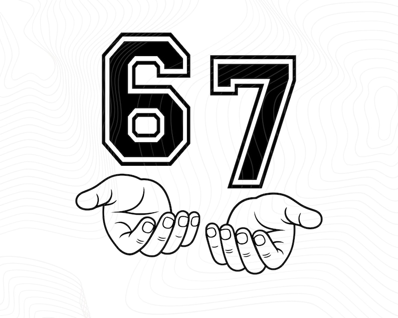 Meme engraçado Six Seven PNG SVG, humor de mídia social, humor viral da Internet, tendência 67, download digital imagem 8