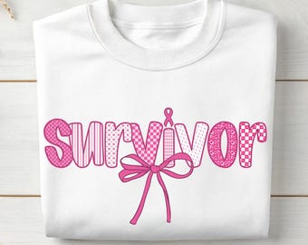 Breast Cancer Survivor PNG: Pink Ribbon Awareness Design (Digital Download)