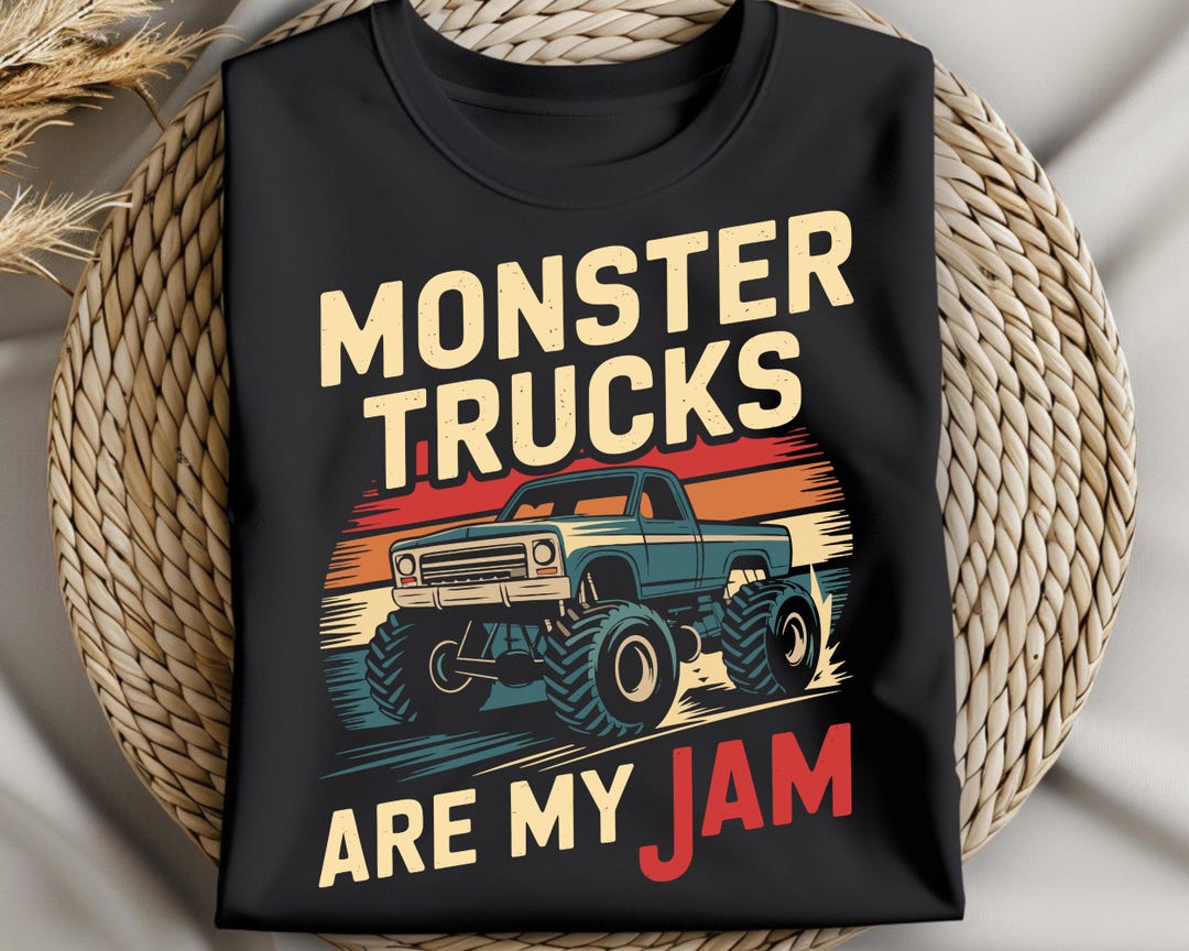 Monster Trucks ARE MY JAM(orange and green)- T SHIRT- (GILDAN/LAT) main image 0