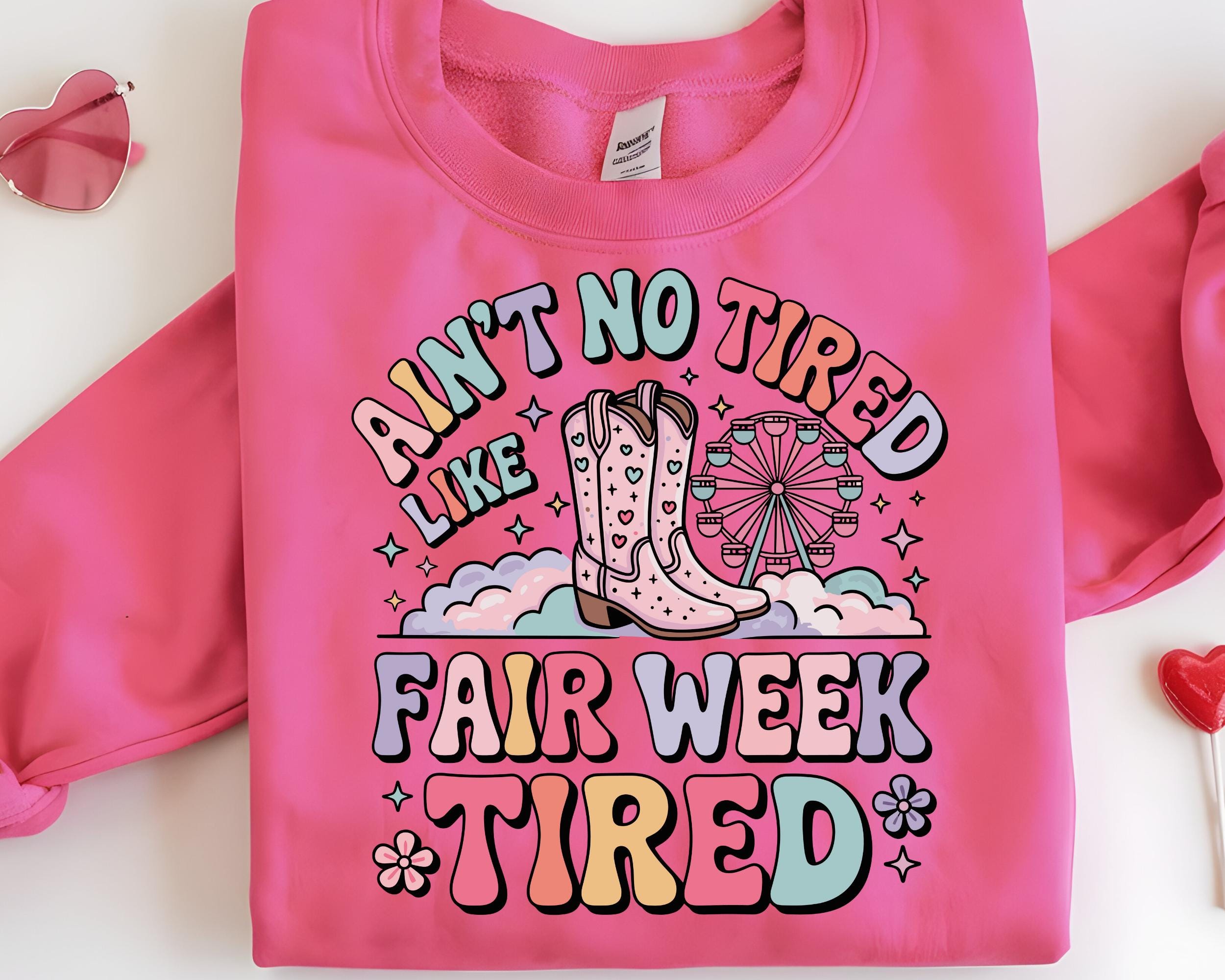 Funny Fair Week Tired Mom PNG: Western Boots Design (Digital Download)