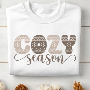 Temporada aconchegante SVG PNG: Design de camisa de outono/inverno (download digital)