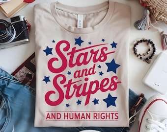Stars Stripes Human Rights PNG SVG: Design patriottico del 4 luglio