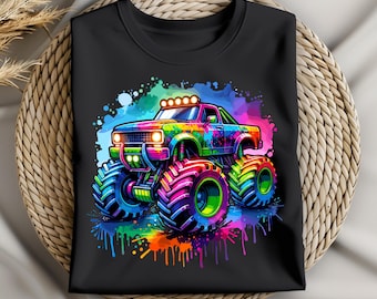 Regenbogen Monstertruck PNG: Sublimationsdesign (Digitaler Download)