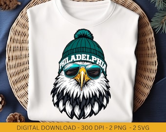 Philadelphia Eagles Football PNG SVG: Vintage Sports Fan (pobieranie cyfrowe)