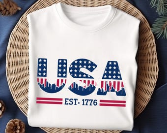 USA 1776 Patriotic PNG: 4th of July Sublimation Design (Digital Download