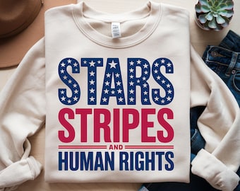 Stars Stripes Human Rights PNG SVG: Design patriottico del 4 luglio