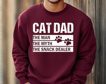 Vintage Cat Dad PNG: Retro Snack Dealer Design (Digital Download)