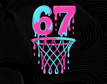 Drip 67 Basketball SVG PNG, Six Seven Meme, Game Day Shirt Design (digitale download)