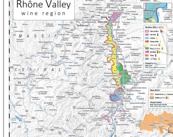 Rhône Valley Wine Map