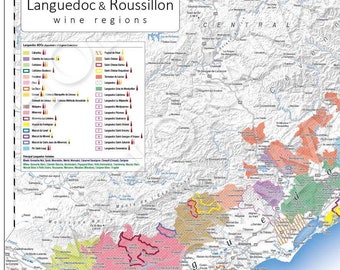 Languedoc and Roussillon Wine Map