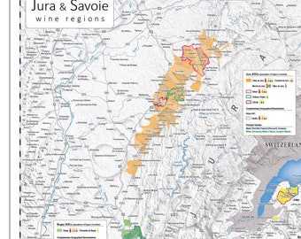 Jura and Savoie Wine Map