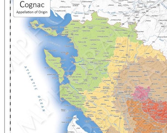 Cognac Wall Map