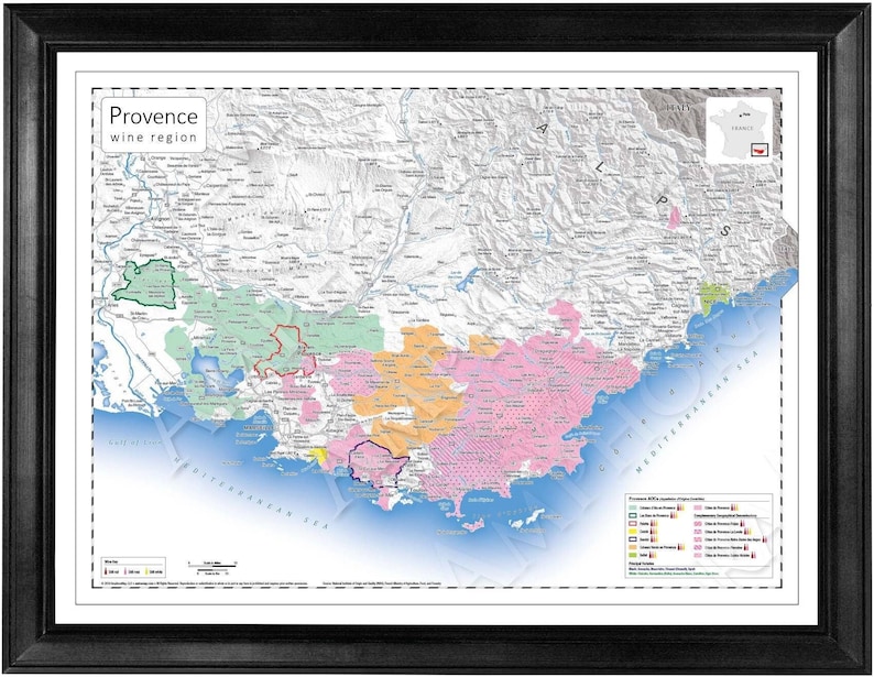 Provence Wine Map - Etsy