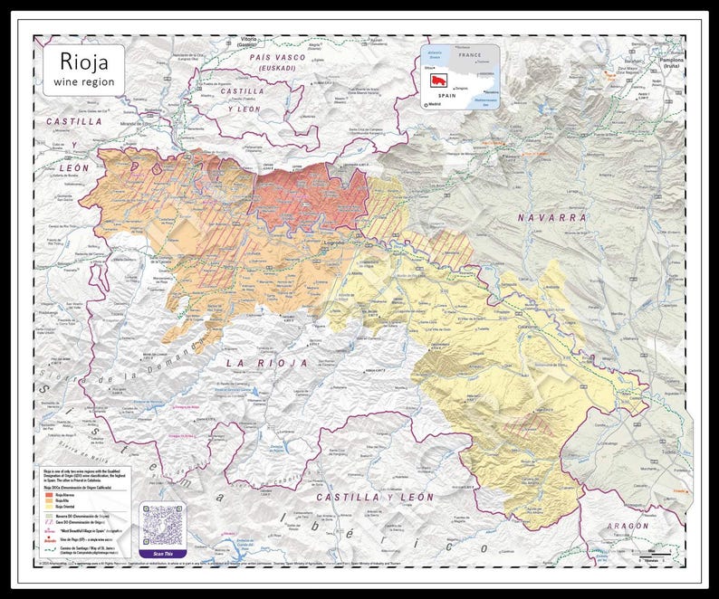 Rioja Wine Map - Etsy