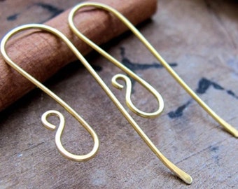 Elegant Brass Long Hook Ear Artisan Earwires Findings for