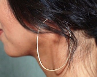 Oval Hoop Earrings. Artisan Oval Hoops for Women, Geometric Earrings, Handmade Copper Ear Wires. Artisan Jewelry Supplies, Handmade Earrings