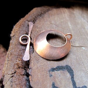 Solid Copper Toggle Clasp Artisan Necklace Clasp Rounded Bracelet Clasp ...
