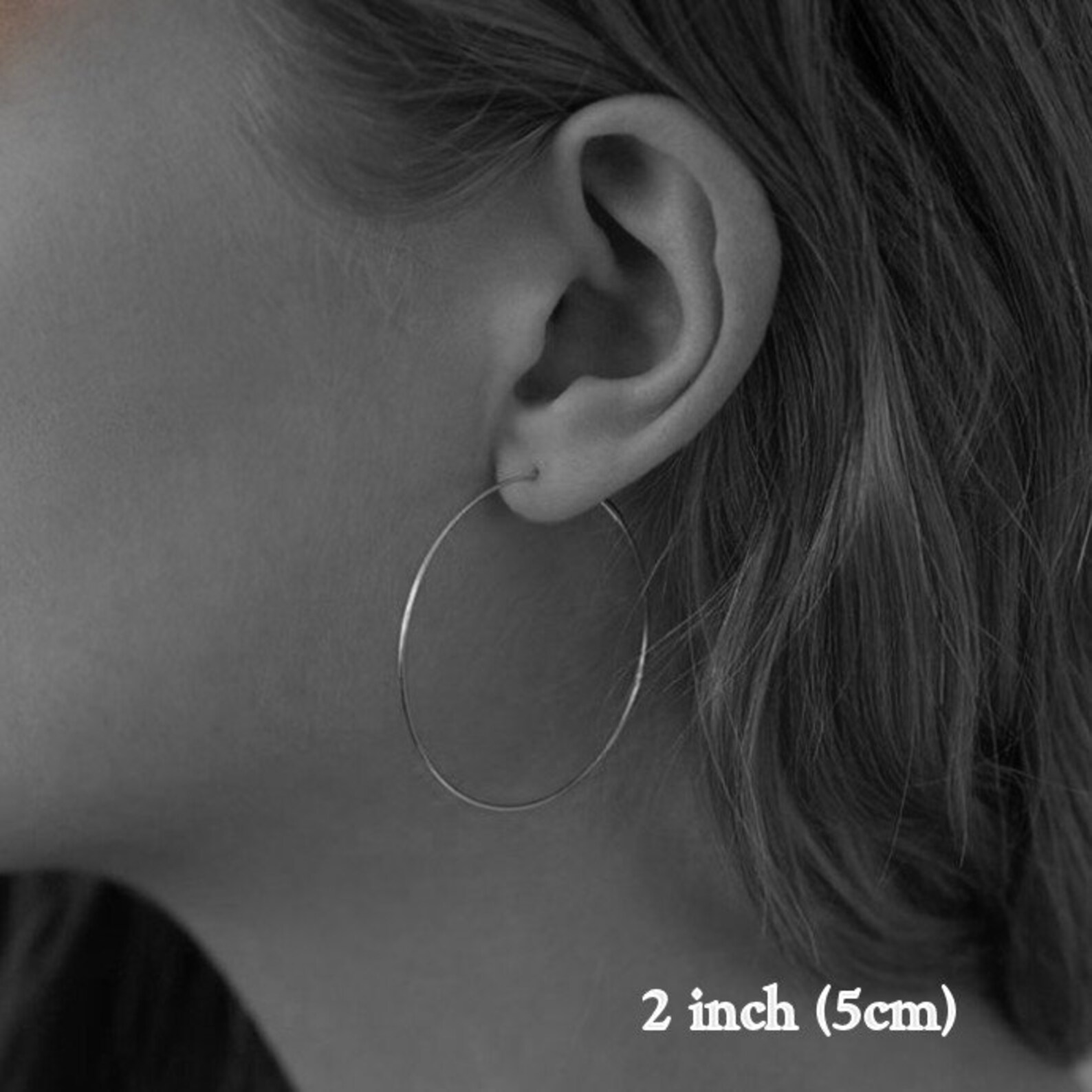 2 Inch Hoop Earrings Bronze Hammered Hoops Large Modern Ear Etsy