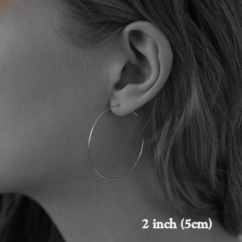 2 Inch Hoop Earrings Bronze Hammered Hoops Large Modern Ear Etsy