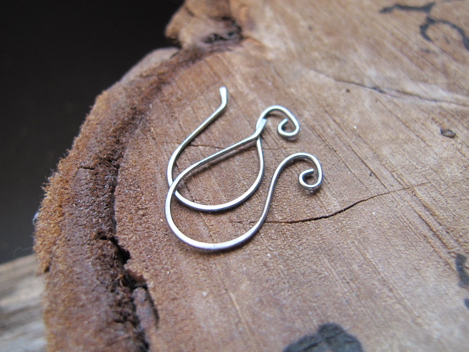 50 STERLING SILVER FILLED Flat HOOKS ~ COIL + Loop end ~ Earrings EarWire 23ga 50 STERLING SILVER FILLED Flat HOOKS ~ COIL + Loop end ~ Earrings EarWire 23ga
