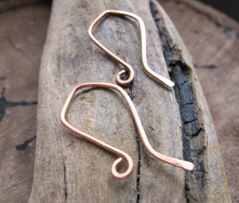 Handmade Copper Ear wires 20 gauge Hammered Hook Earwires 1 Etsy