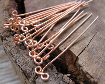 22 gauge Copper Head Pins Set 1.5 inch Infinity Bow Shaped Headpins Unique Bow Findings Handmade Headpins Infinity supplies Artisan Eye Pins