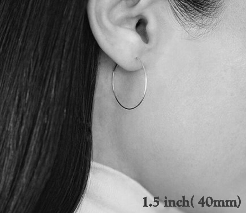 2 Inch Hoop Earrings Bronze Hammered Hoops Large Modern Ear Etsy