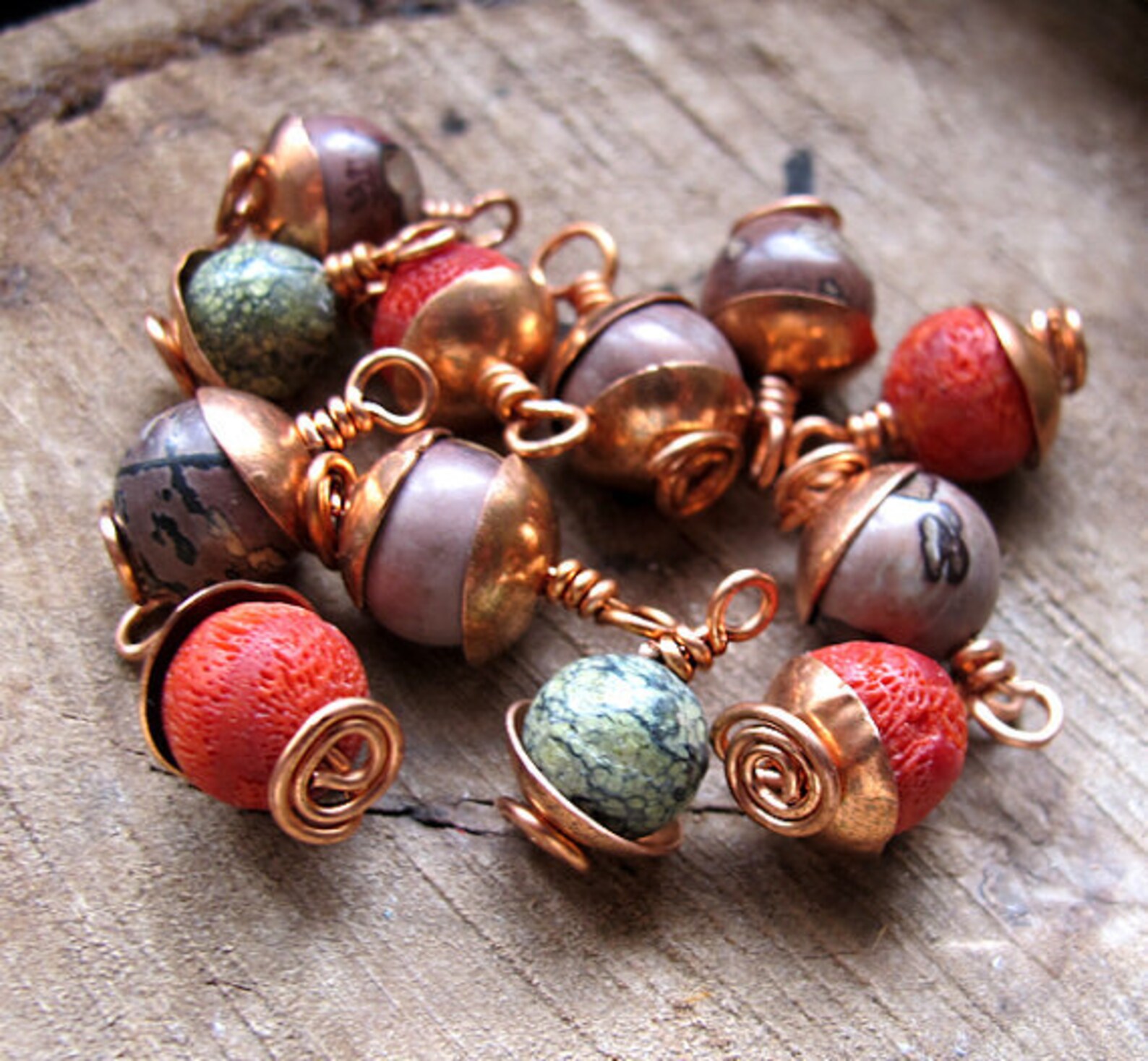 Copper Bead Caps Set Small Smooth Metal Bead Caps Set of 6 Etsy