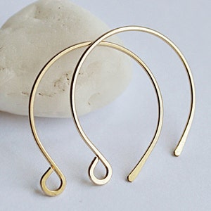 Gold Filled Round Ear Wires, Open Earwires Handmade Hoop 14k Earwires French Style 20 gauge Earrings Supplies Handmade Earrings Supplies image 1