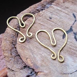 Golden Heart Shaped Pendant Swirl Brass Necklace Heart Wire Wrapped Heart Connector Heart Pendant Swirl Hearts gold Heart Charm image 2