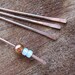 10 Copper Antiqued Slim Sticks set for dangles earrings Handmade Findings Supplies Eye Pins Set Hammered Pins rustic Copper Sticks findings 