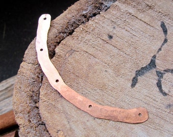 2.5 inch Curved Copper Bar - Hammered Necklace Connector - Copper Artisan Components - Jewelry making - Hammered Bar - Hammered Pendant