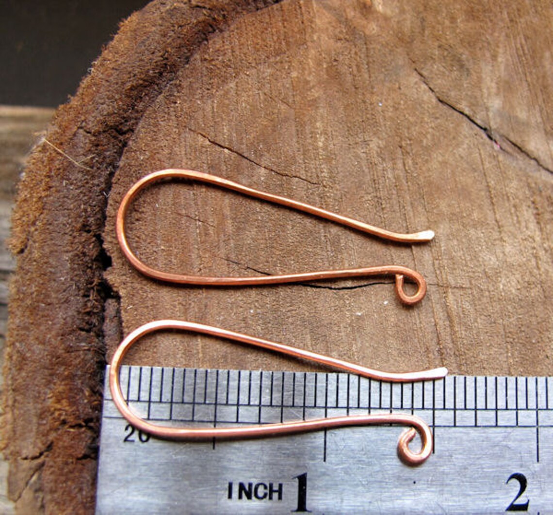 Long Copper Ear wires Ovals French Style Earwires Earrings Etsy