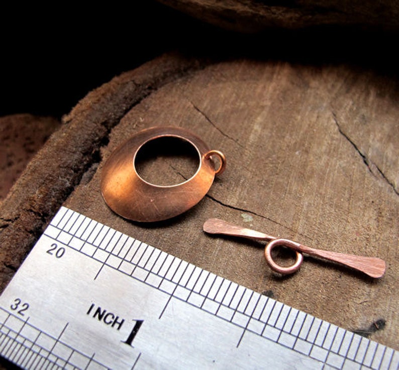 Solid Copper Toggle Clasp Artisan Necklace Clasp Rounded | Etsy