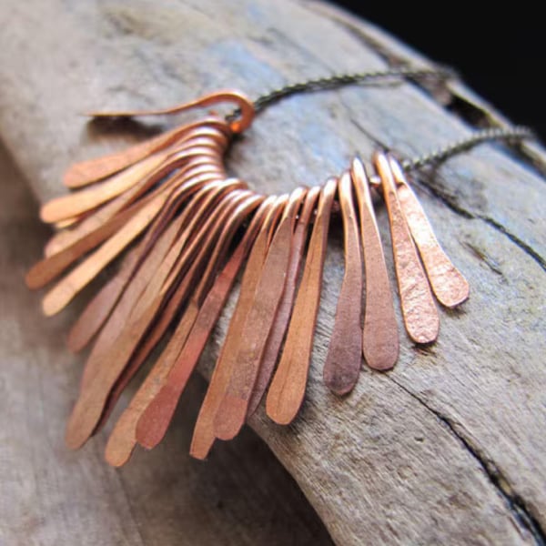 Hammered Paddles set, Copper Paddle Drop Charms for Necklace making, flat drop bars set, Bars Dangles Pendant Necklace, Drop Bars set