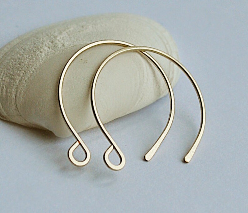 Gold Filled Round Ear Wires, Open Earwires Handmade Hoop 14k Earwires French Style 20 gauge Earrings Supplies Handmade Earrings Supplies image 2