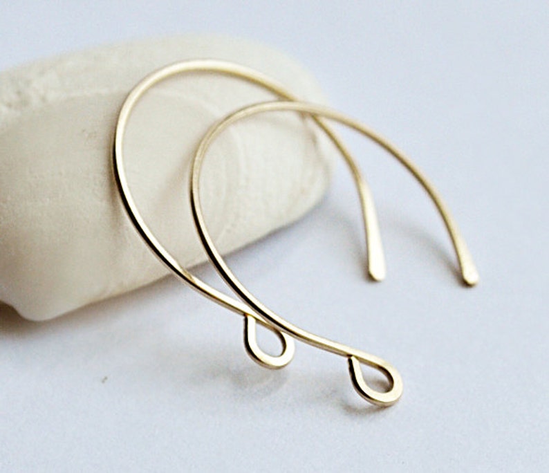 Gold Filled Round Ear Wires, Open Earwires Handmade Hoop 14k Earwires French Style 20 gauge Earrings Supplies Handmade Earrings Supplies image 3