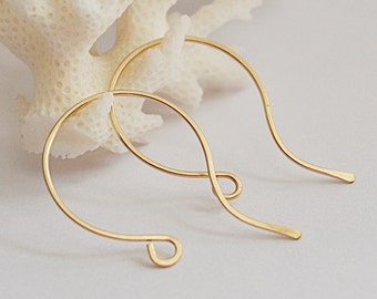 Handmade Gold Filled Earrings Artisan Hoop Earrings Unique Earrings Handcrafted Earrings, Minimalist Earrings