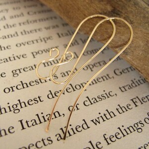 Artisan Ear wires Earrings 14k Gold Filled Ear wires 20 gauge 1 3/4 inch Long French Styled Earwires Earrings findings Handmade Ear wires image 4