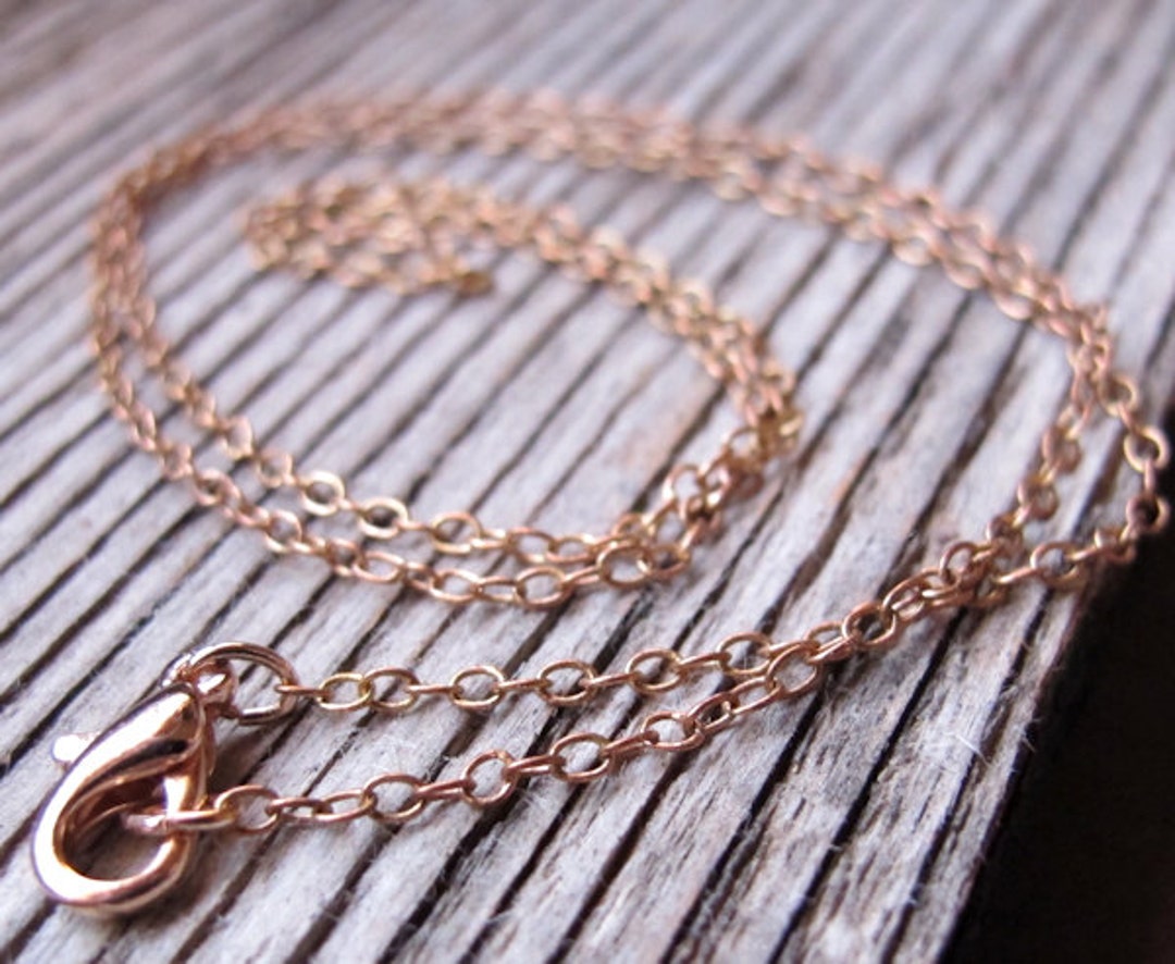 Handmade adjustable copper chain for pendant, wire wrapped links