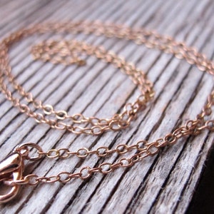 Copper Chain Necklace 17 inch for Pendants, Charms Dangles - Ready Cable Chain with Lobster Clasp - Copper Necklace - Copper Jewelry