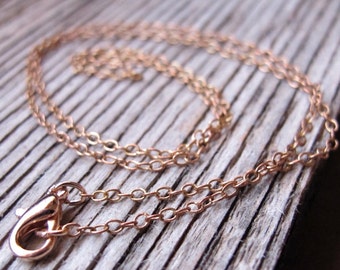 Copper Chain Necklace 17 inch for, Pendants, Charms Dangles - Ready Cable Chain with Lobster Clasp - Copper Necklace - Copper Jewelry