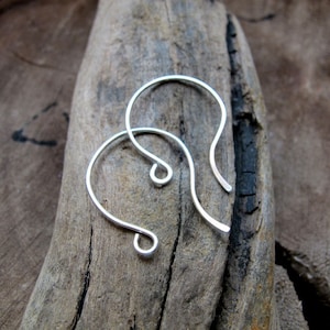 1 inch Hoops Earwires, 925 Sterling Silver French Hoop Ear Wires 20 gauge Handmade Earrings Supplies, Artisan Earwires, Silver, Black, Gold