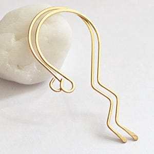 Wave Shaped French style Ear Wires Earrings - Gold Filled Earwires 20 gauge - Artisan Earrings / Gold Earwires /  Making Supplies / handmade