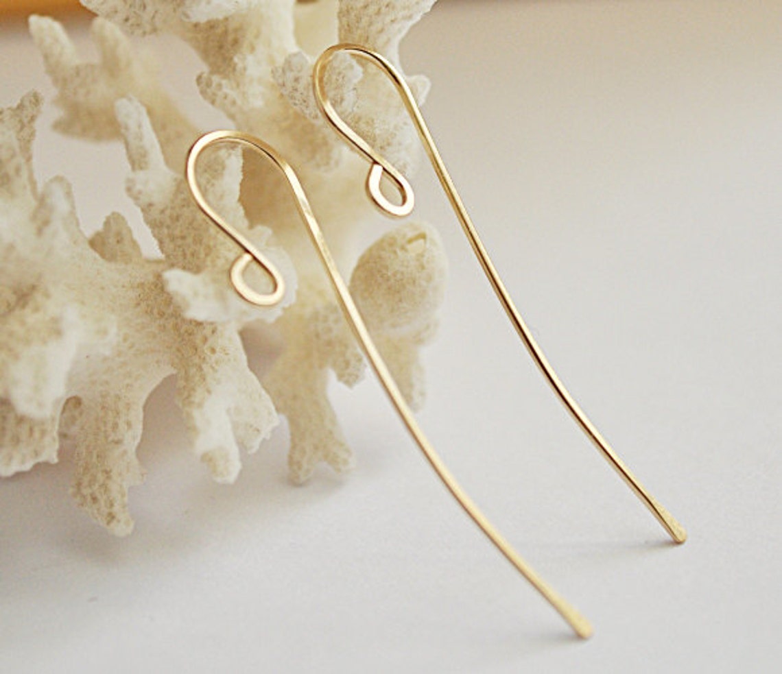 50 Flat Fish Hook GOLD Plated Stainless Steel FRENCH HOOKS Ear