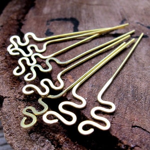 Decorative Headpins. Artisan Brass Head Pins 22 gauge. Wire headpins set 45mm Handmade Findings. Earring Dangles Swirl Eye Pins Headpins