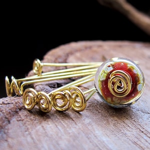 Artisan Swirl Headpins 1,5 Zoll Spiral Headpins 20 Gauge Messing Fancy Perle Zubehör Gold Eye Pins Set Ohrringe Komponenten Gold Headpins