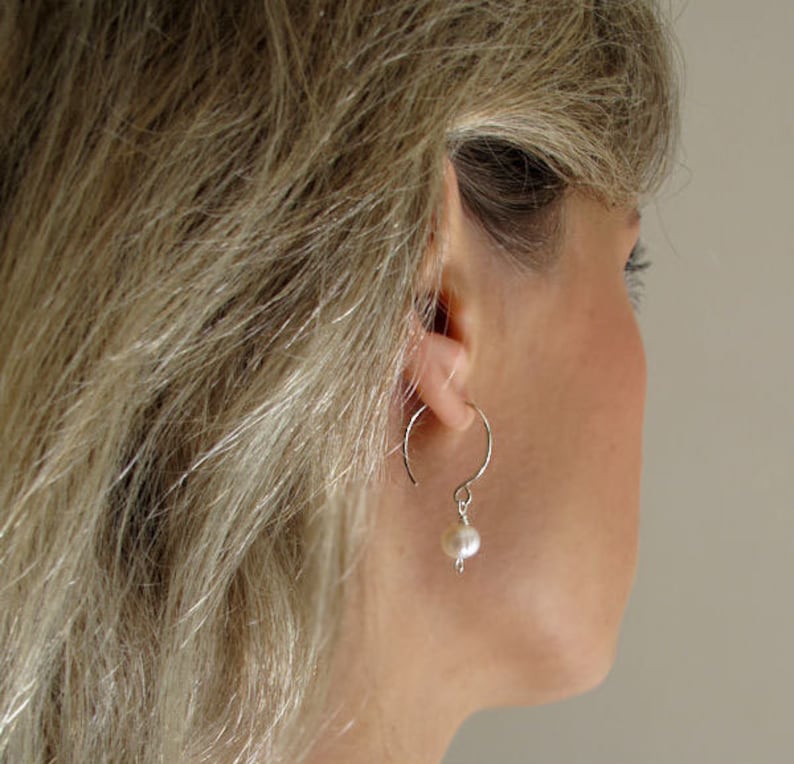 Sterling Silver Hoop Ear wires Hand Forged Ear Wires 34 inch Earrings Handmade Earwires Hoops Ear wires Round Hammered Earwires