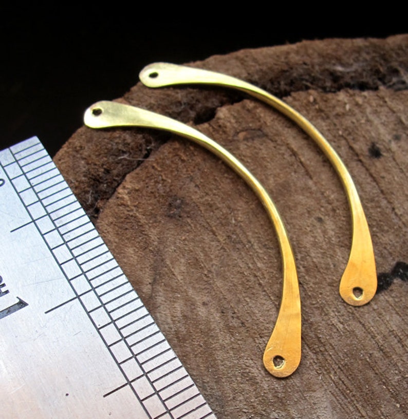 Brass Bar Necklace Connector 2 Inch Curved Pendant Stick 2 Etsy